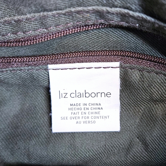 Y2K Liz Claiborne Monogram Shoulder Bag Brown Crescent Purse Retro Fairycore 00s - Picture 7 of 12